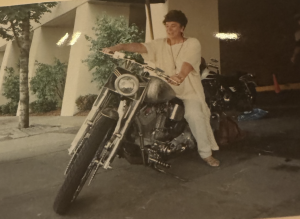 Anita King on ZZ Tops Motorcycle